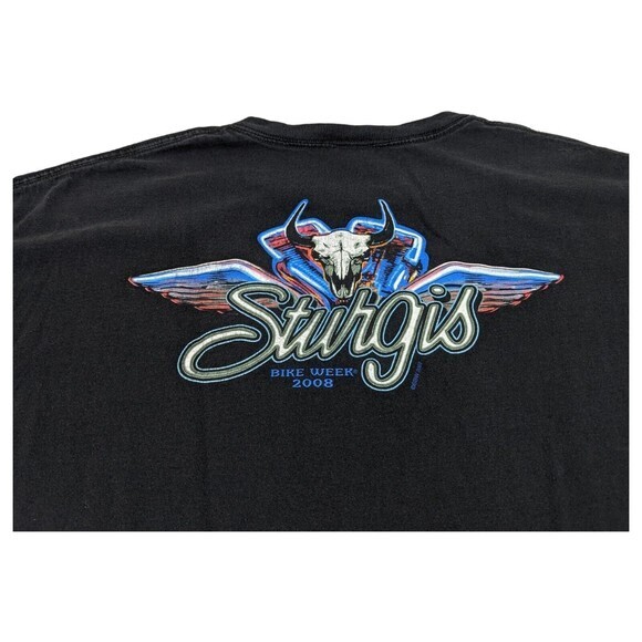 STURGIS BIKE WEEK 2008 MOTORCYCLE SHIRT w/ BACK HIT - Picture 5 of 10